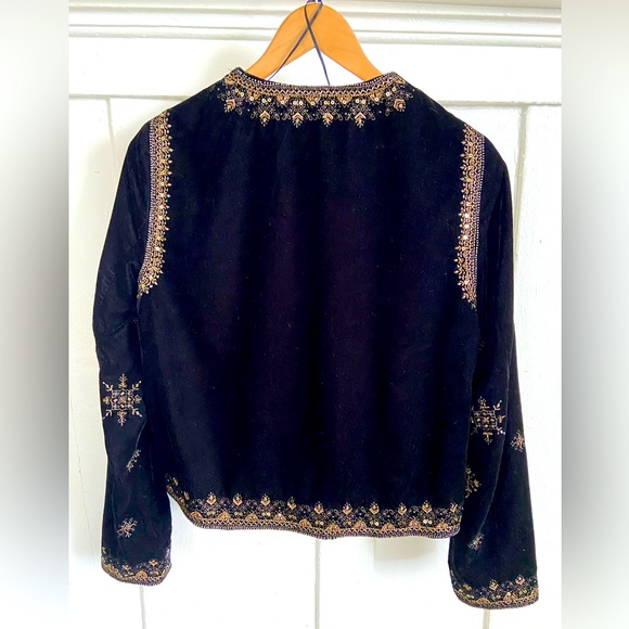 Zara Beaded & Embroidered Velvet Jacket - Picture 3 of 3